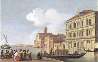 Giovanni Richter: Capriccio with Palazzo Vendramin Calergi