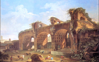 Antonio Zucchi: View of the Basilica of Maxentius in the Roman Forum
