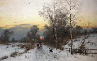 Henri Gogarten: Sunset on the Winter's Marsh