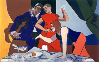 Leland Bell: Figure Group with Bird