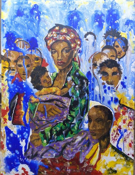 Willy Karekezi, Never Again, acrylic on canvas, courtesy of the artist, Uburanga Art Studio, Kigali, Rwanda