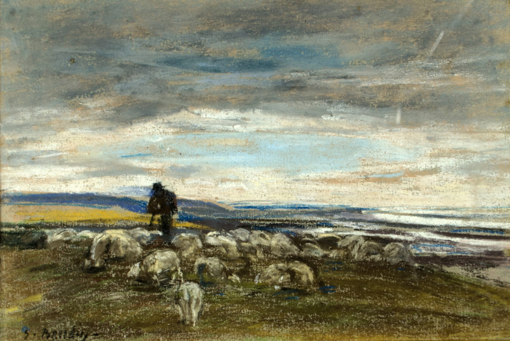 Image credit: Eugène Boudin (1824-1898), Pâturage aux moutons, côte normande, ca. 1882-1886, Pastel on paper, Gift of Drs. Yolanta and Isaac Melamed, Collection of Oglethorpe University Museum of Art, Photo by Travis S. Taylor