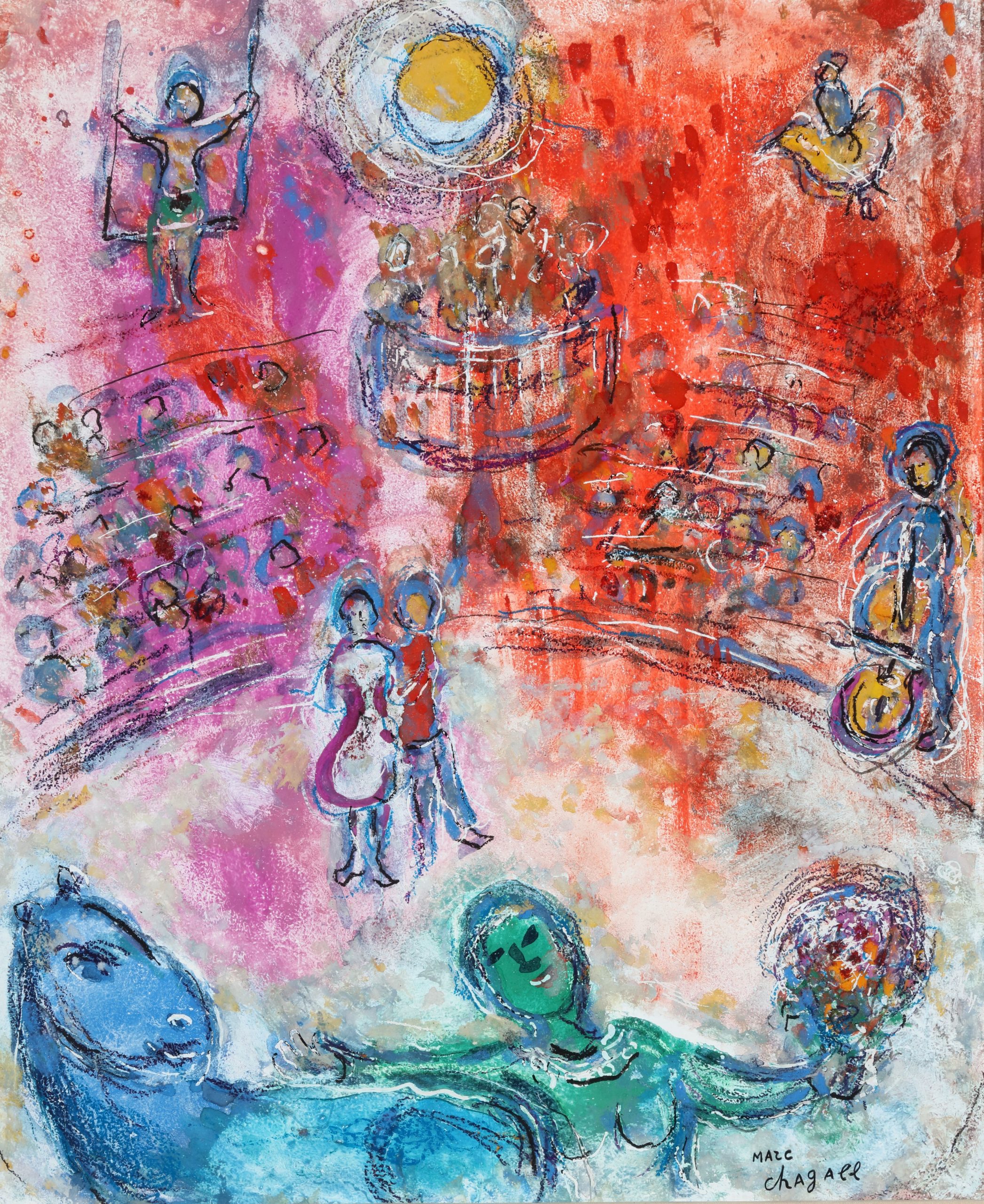 Ecuyère au cirque ensoleillé, a painting by Marc Chagall