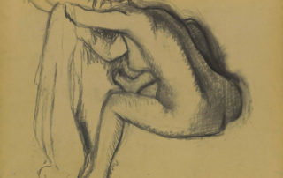 Early sketch of a female bather by Edgar Degas