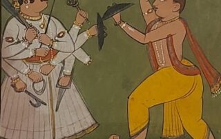 Parasurama avatar (one of the avatars of Vishnu) Depicting Rama with an axe Rajasthan, probably Jaipur, ca. 1850 Ink and gouache on paper Collection of Dr. and Mrs. Dileep Mehta