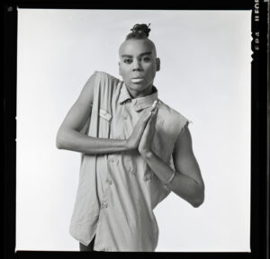 Al Clayton (June 14, 1934 - April 27, 2014) Ru Paul, Namaste, 1980s Courtesy of Al Clayton Photography, LLC